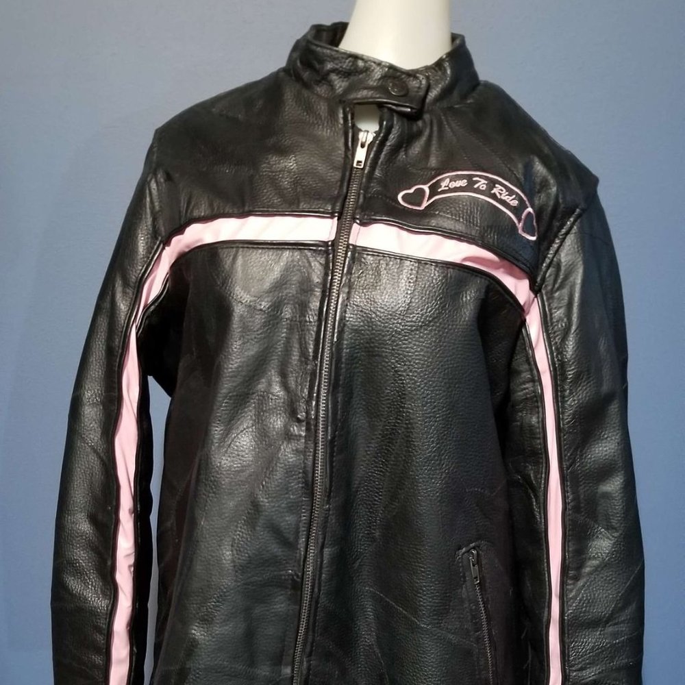 Diamond Plate Women's leather motorcycle jacket